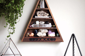 Moon phase triangle shelf from Etsy shop Stone and Violet