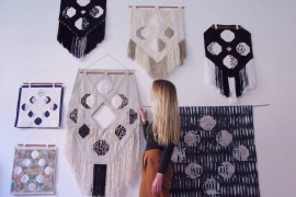 Moon phase wall hangings from Etsy shop FOAK