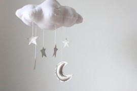 Moon, star and cloud mobile from Etsy shop Baby Jives Co.