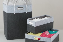 Nursery storage in shades of grey