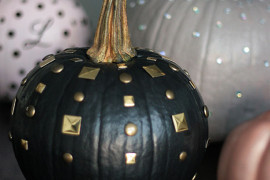Painted pumpkins with beads