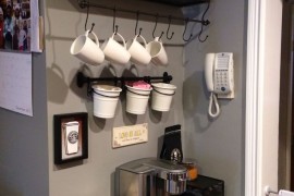 Perfect corner for a small coffee station in a kitchen
