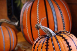 Pumpkins with gorgeous black ribbon