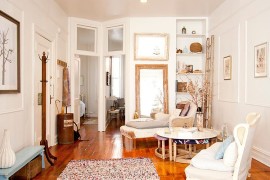 Simple and stylish shabby chic interior with wooden floor [From: Chris A Dorsey Photography]