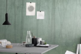 Skog green wallpaper styling Sandberg