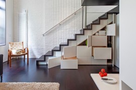 Staircase with hidden cabinets adds to the storage options in your house