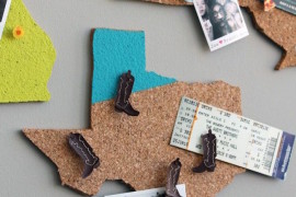 State-shaped cork boards
