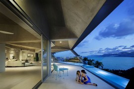 Stunning design of the open living area of The Edge overlooking the ocean