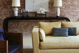 Styling a living room with brick walls [Design: Amy Lau Design]