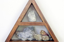 Triangular moon phase shelf from Etsy shop Fjallrav Paper Co.