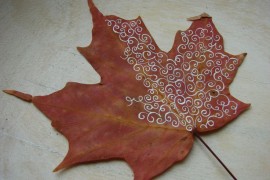 Turning a plain fall leaf into a work of art