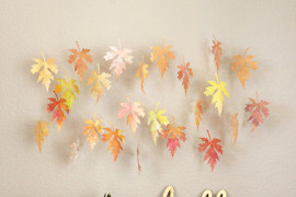 Water color paper leaf & branch mobile