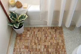 Wine cork bath mat