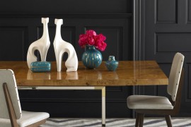 Wood and metal dining table from Jonathan Adler