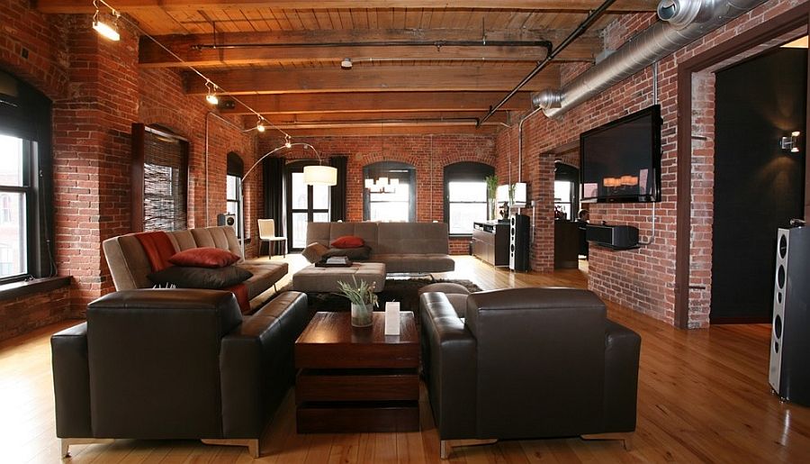 Wooden beams, brick walls and exposed duct pipes shape the ...