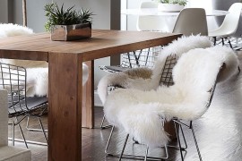 Wool and woven natural fibers bring warmth to the interior