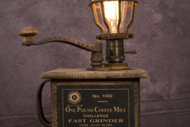 1920's Sun Manufacturing Co. coffee grinder lamp from VintageLightingCo