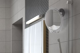 Anti-fog shaving mirror for the shower
