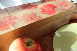 Apple Stamped Wine Bag