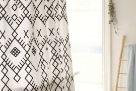 Black and white geo shower curtain from Urban Outfitters