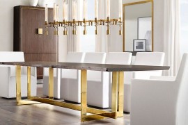 Brass dining table from RH Modern