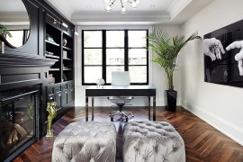 Chic home office with a hint of Hollywood Regency