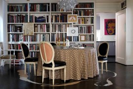 Classic and contemporary touches come together inside fabulous dining and reading room