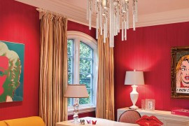 Classy way to use red in the contemporary home office