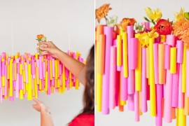 Colorful chandelier from Paper & Stitch