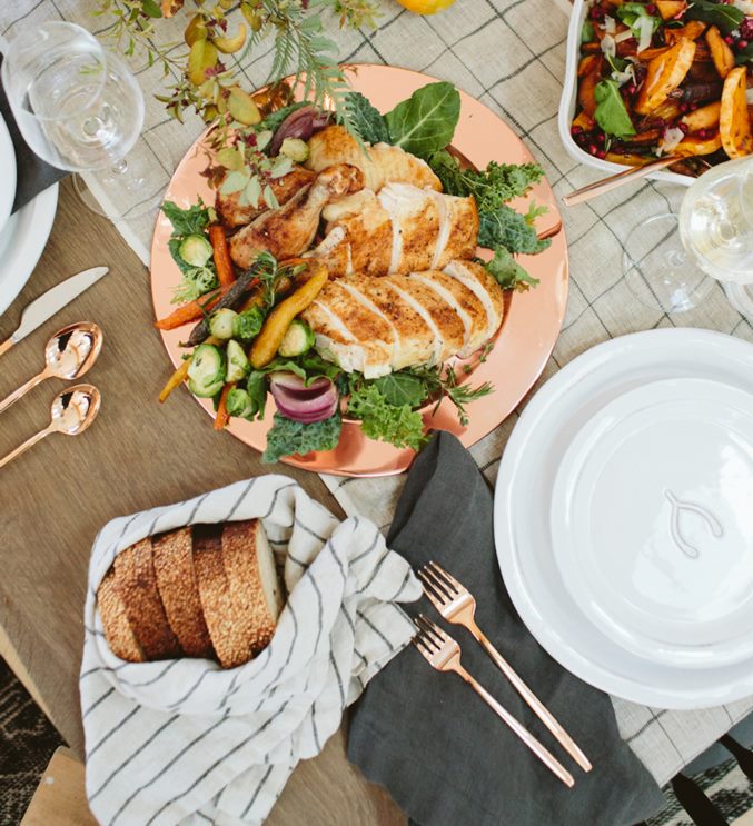Copper tones as shown through a range of Crate & Barrel dinnerware items