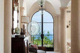 Custom fabricated Limestone columns bring that timeless Mediterranean charm