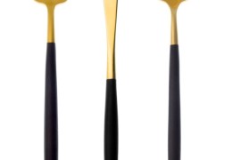 Cutipol gold and black flatware