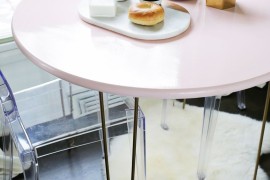 DIY pink table from A Beautiful Mess