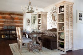 Design of the dining table elevates the shabby chic style in the room to a whole new level!