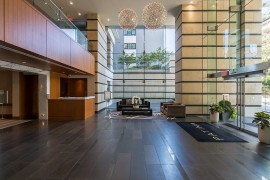 Entrance to the posh condominium in Barclay Street, Vancouver