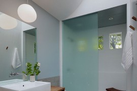 Fabulous zen-inspired bathroom with custom vanity