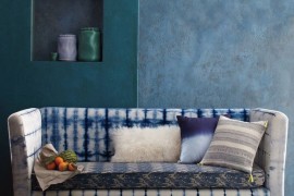 Hand-dyed shibori sofa from Anthropologie