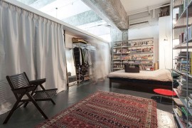 Industrial bedroom that puts practicality ahead of aesthetics