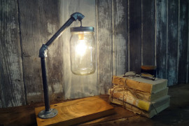 Industrial lamp made from a mason jar from ThePinkToolBox