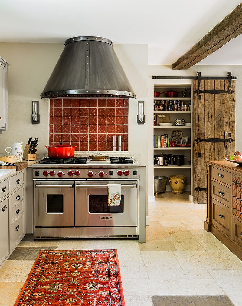 Minimalist Barn Door Kitchen Pantry for Small Space