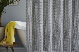 Midcentury-style shower curtain from West Elm