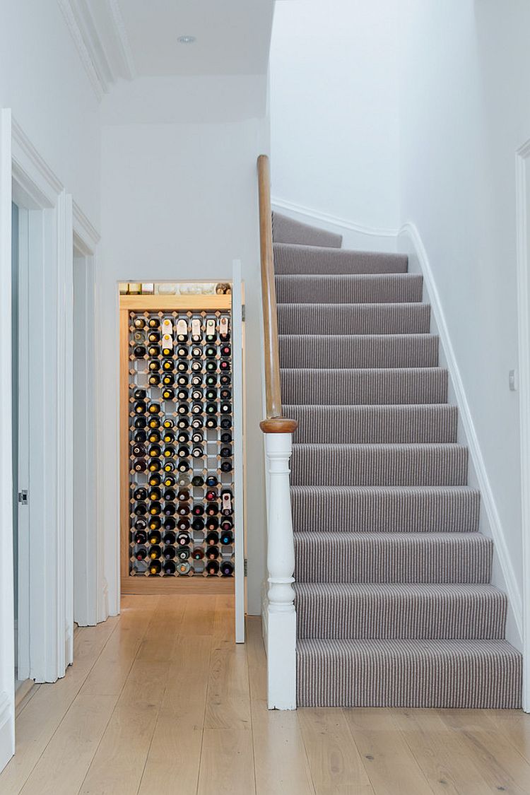 20 Eye-Catching Under Stairs Wine Storage Ideas - ... Minimal approach to wine storage in the contemporary home [Design: Moon  Design + Build