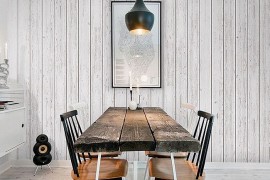 Minimalism and shabby chic styles come together in the space-conscious dining area [From: rakuten]