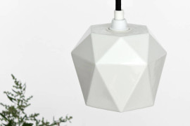 Modern faceted porcelain pendant light