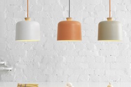 Modern porcelain lights with wooden fuses
