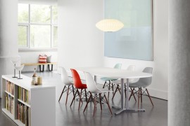 Moulded plastic side chairs