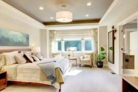 Painted taupe recessed ceiling