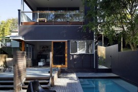 Pool deck and a relaxing outdoor lounge for the space-savvy suburban home
