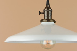 Porcelain enamel pendant lamp from Etsy shop Blue Moon Lights