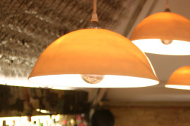 Set of 3 porcelain pendant lights from Etsy shop Flux Surface